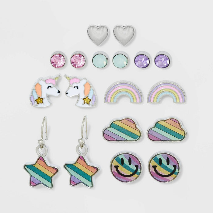 Girls' 9pk Unicorn and Star Drop Earring Set - Cat & Jack