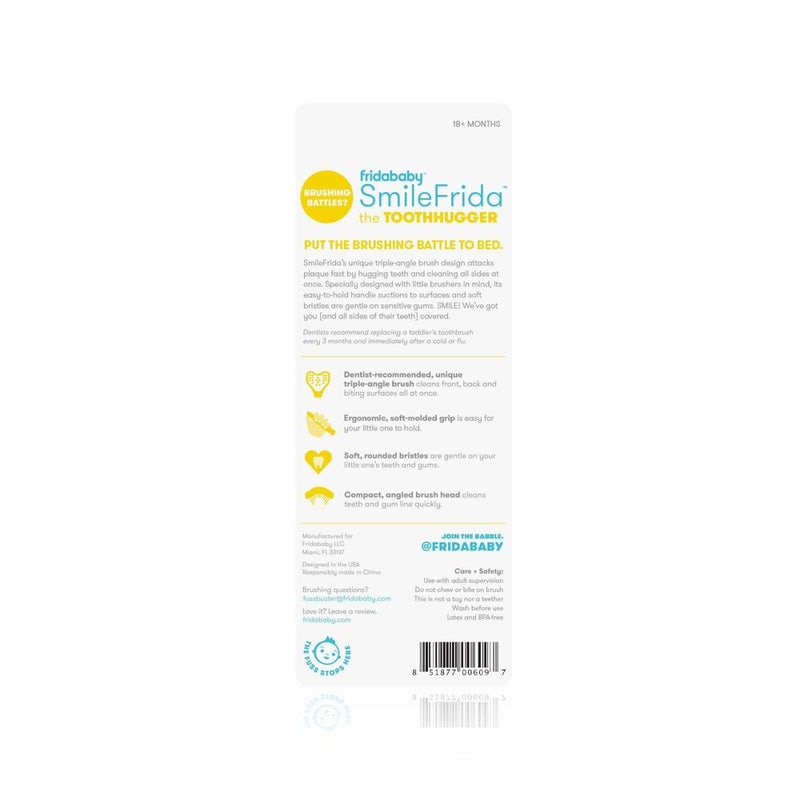 Frida Baby SmileFrida Toddler Toothbrush - Yellow/Pink - 2pk