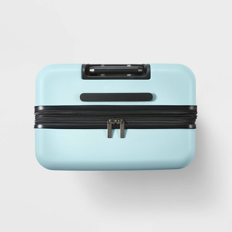 Hardside Large Checked Suitcase Muddy Aqua - Open Story (LOCAL PICKUP ONLY)