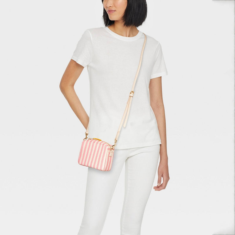 Mini Camera Crossbody Bag - Universal Thread Pink Striped