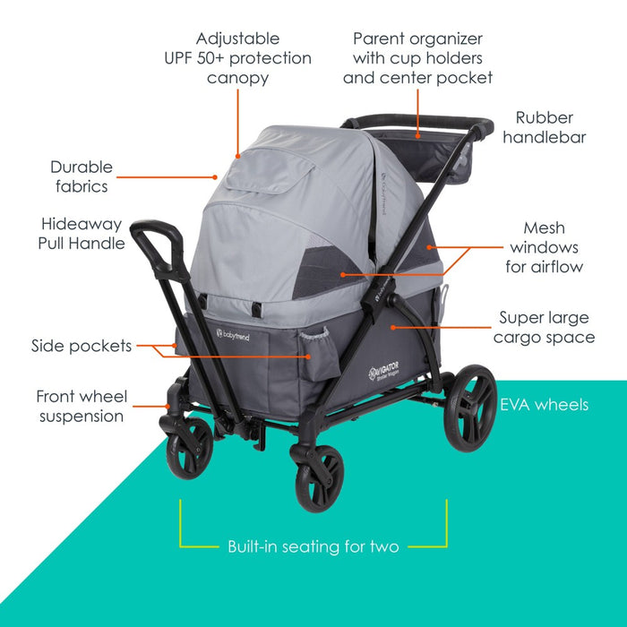 Baby Trend Navigator 2-in-1 Stroller Wagon - Madrid Gray (LOCAL PICKUP ONLY)