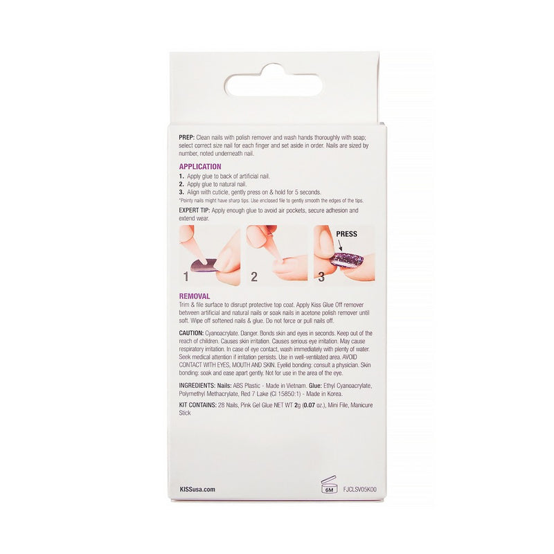KISS Products Gel Fantasy Jelly Color Sculpted Long Square Translucent Fake Nails - Jelly Gelee - 31ct