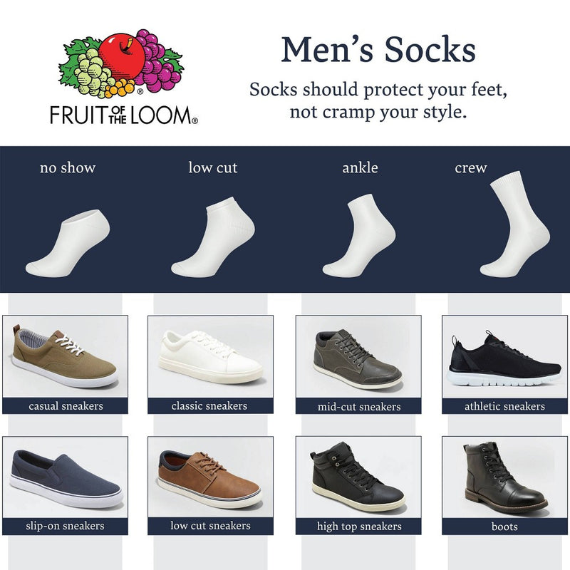 Fruit of the Loom Men's 6pk Breathable Performance No Show Socks - Black 6-12