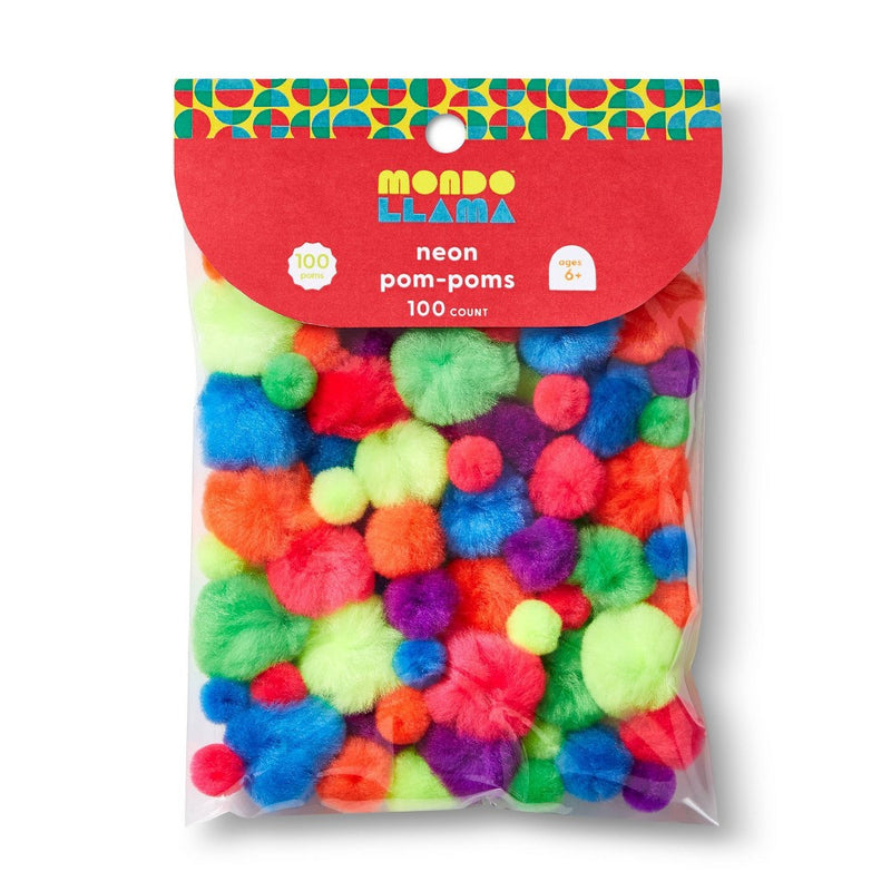 100ct Neon Pom-Poms - Mondo Llama