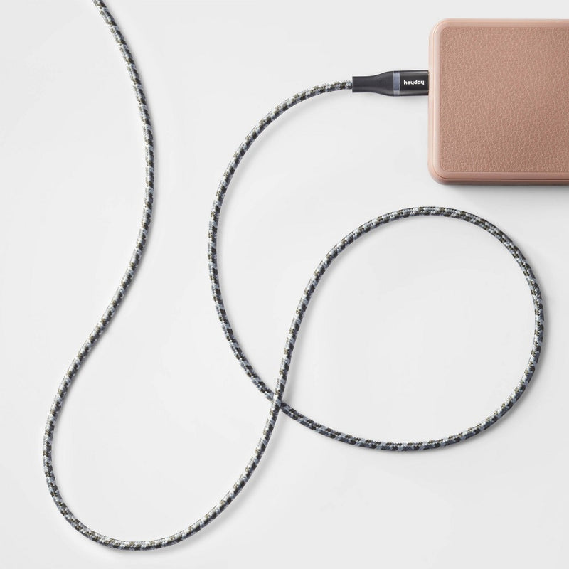 6' Lightning to USB-C Braided Cable - heyday Black