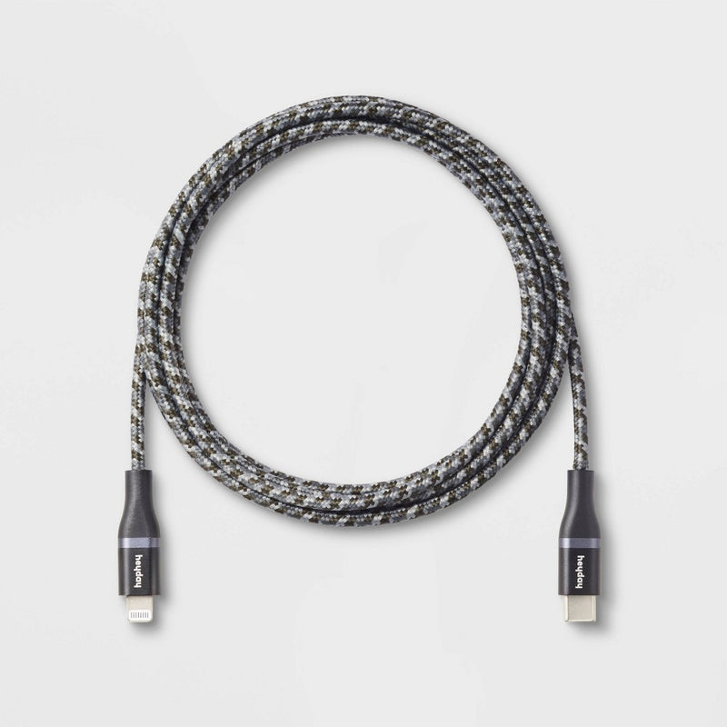6' Lightning to USB-C Braided Cable - heyday Black