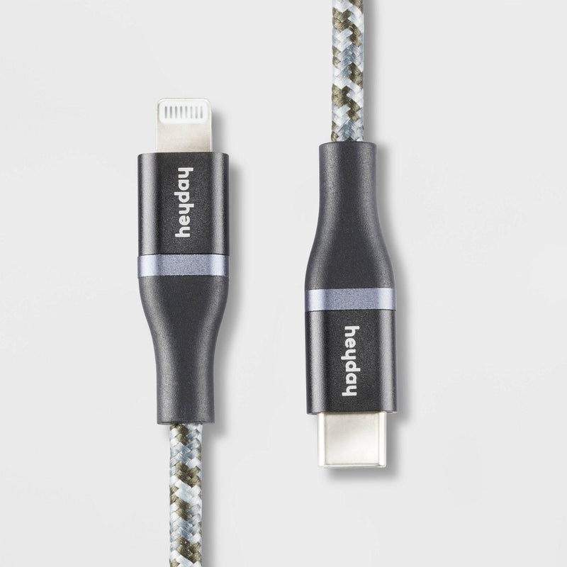 6' Lightning to USB-C Braided Cable - heyday Black