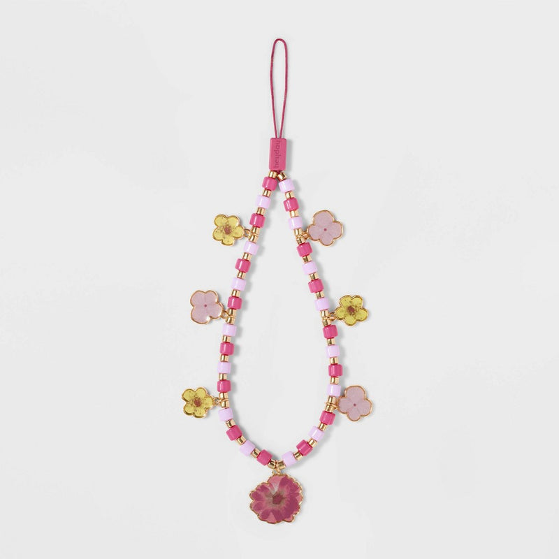 Beaded Phone Strap and Tech Lanyard - heyday Multicolor Floral