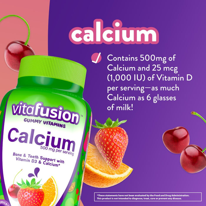 Vitafusion Calcium Gummy Dietary Supplement - Fruit & Cream - 100ct
