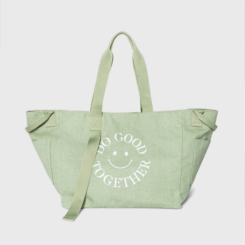 Smiley Face Print Web Tote Handbag - Universal Thread Green (LOCAL PICKUP ONLY)