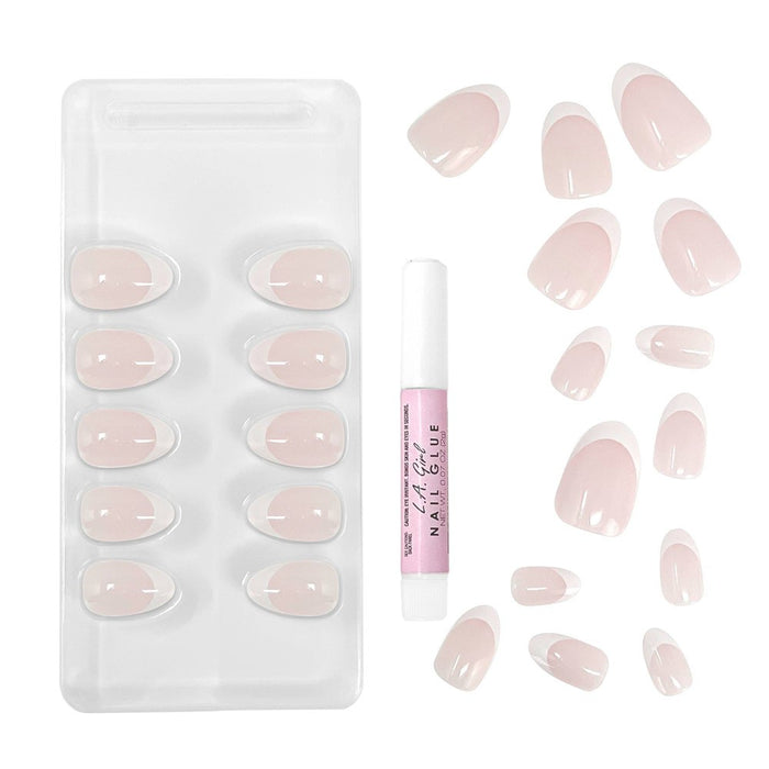 L.A. Girl Artificial Nail Tips- Oh So Shiny - Modern French Tip - 25ct