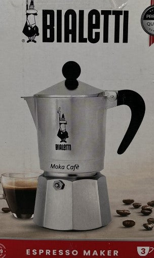 Bialetti 3 Cup Moka Stovetop Espresso Maker - Silver