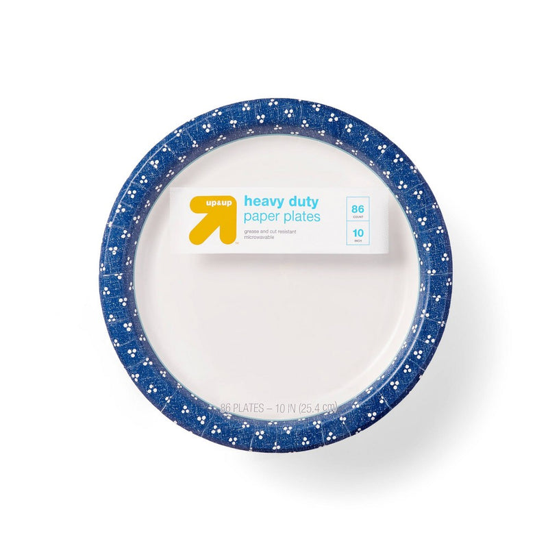 Paper Plate 10" - 86ct - up & up (Pattern & Color May Vary)