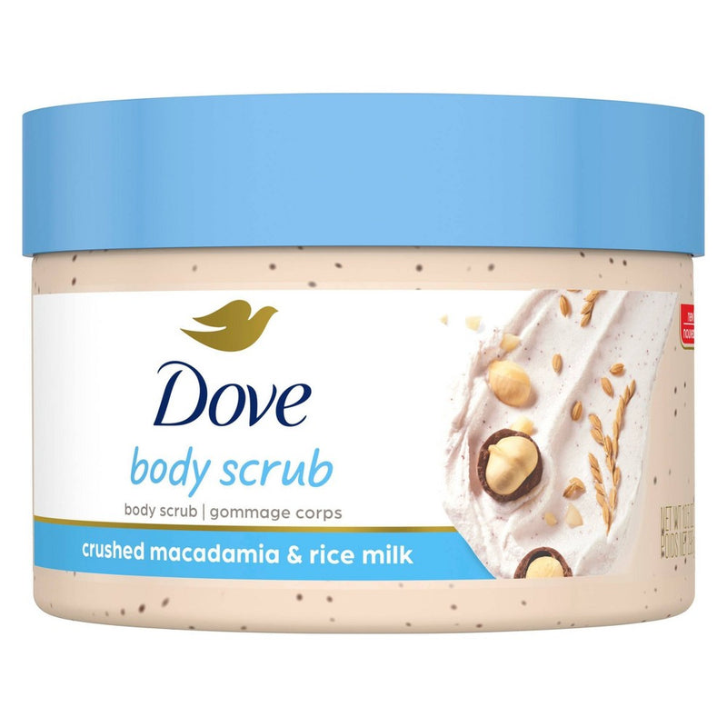 Dove Crushed Macadamia & Rice Milk Exfoliating Body Scrub - 10.5 oz