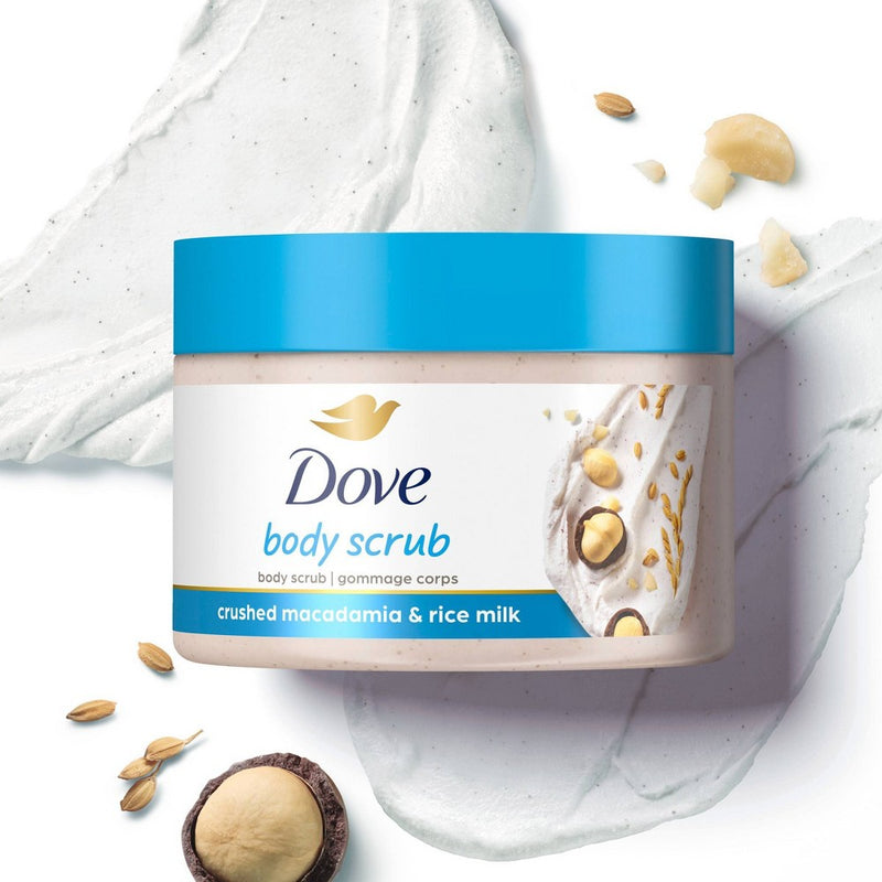 Dove Crushed Macadamia & Rice Milk Exfoliating Body Scrub - 10.5 oz