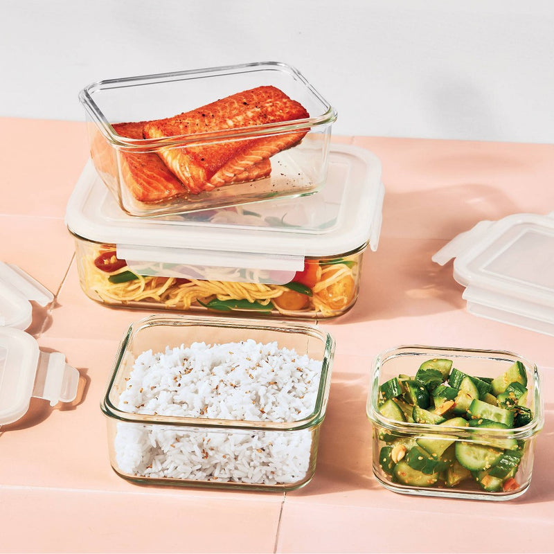 8pc (Set of 4) Glass Food Storage Container Set Clear - Figmint