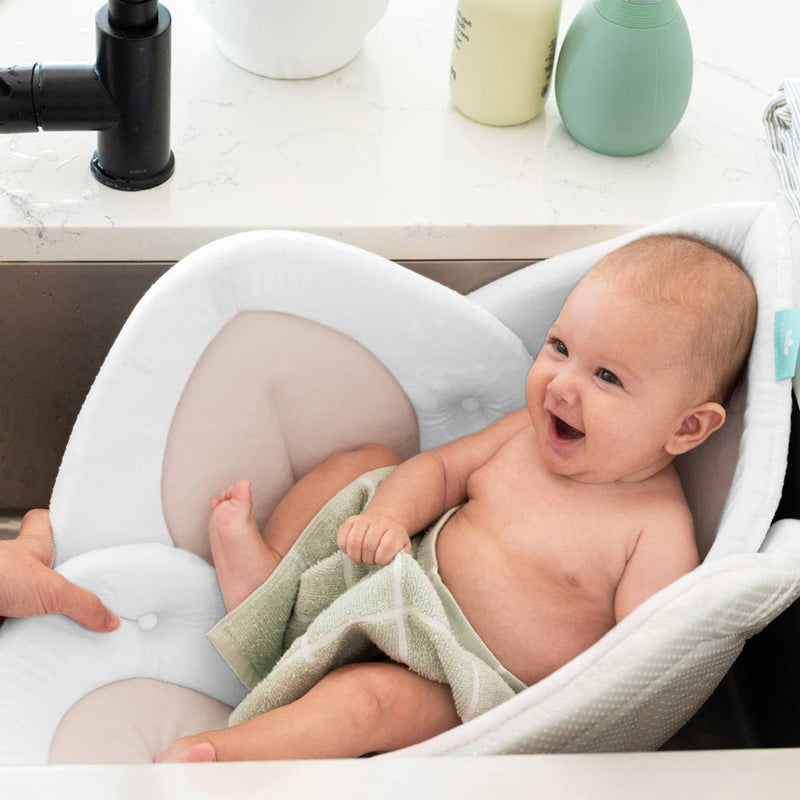 Blooming Bath Lotus Baby Bath Cushion - Cream/Clay