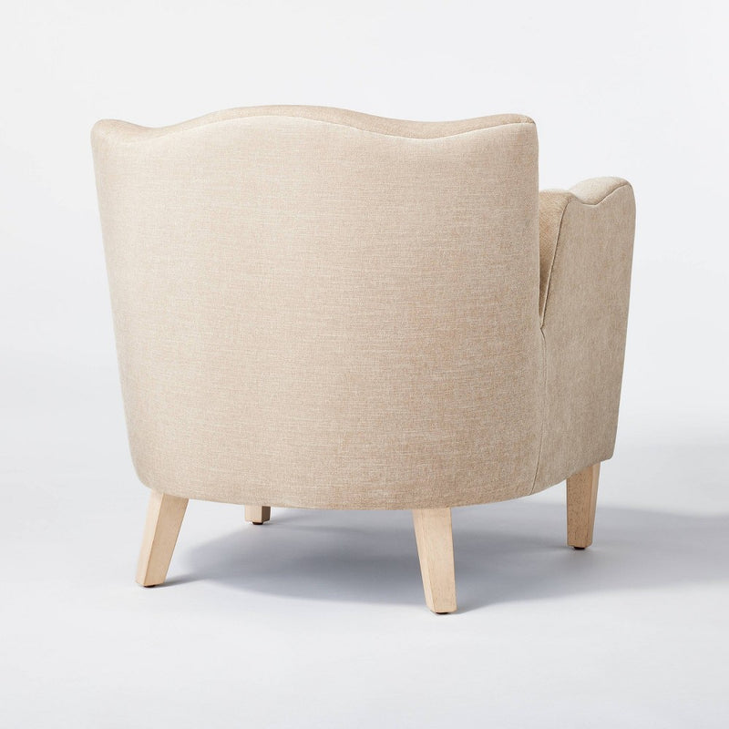 Wing Arm Accent Chair Velvet Beige (KD) - Threshold designed with Studio McGee (LOCAL PICKUP ONLY)