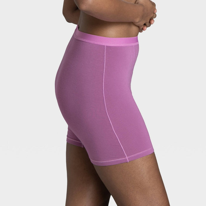 Fruit of the Loom Women's 3pk Comfort Supreme Ribbed Boxer Briefs - Navy Blue/Gray/Magenta 9