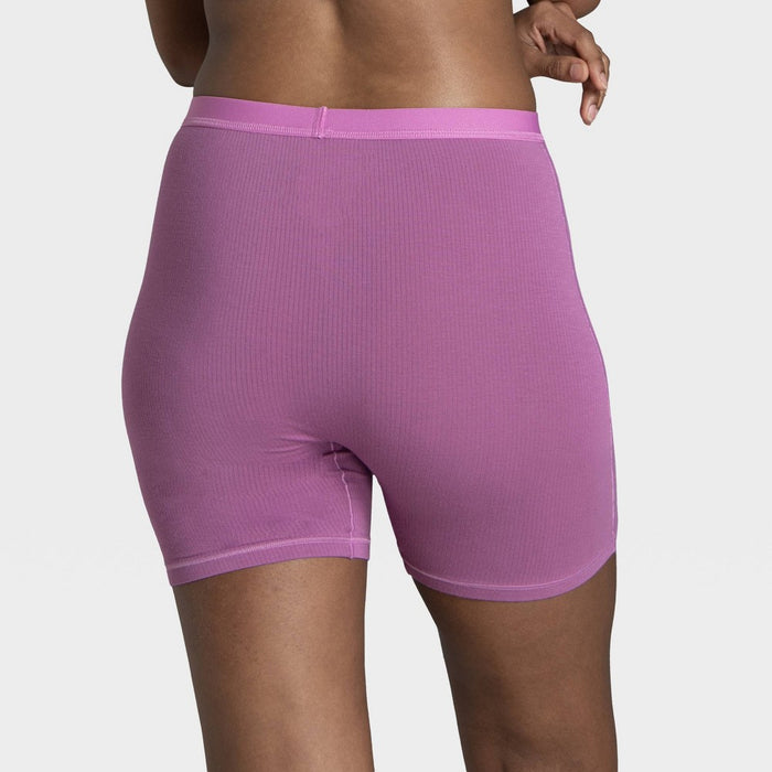 Fruit of the Loom Women's 3pk Comfort Supreme Ribbed Boxer Briefs - Navy Blue/Gray/Magenta 9