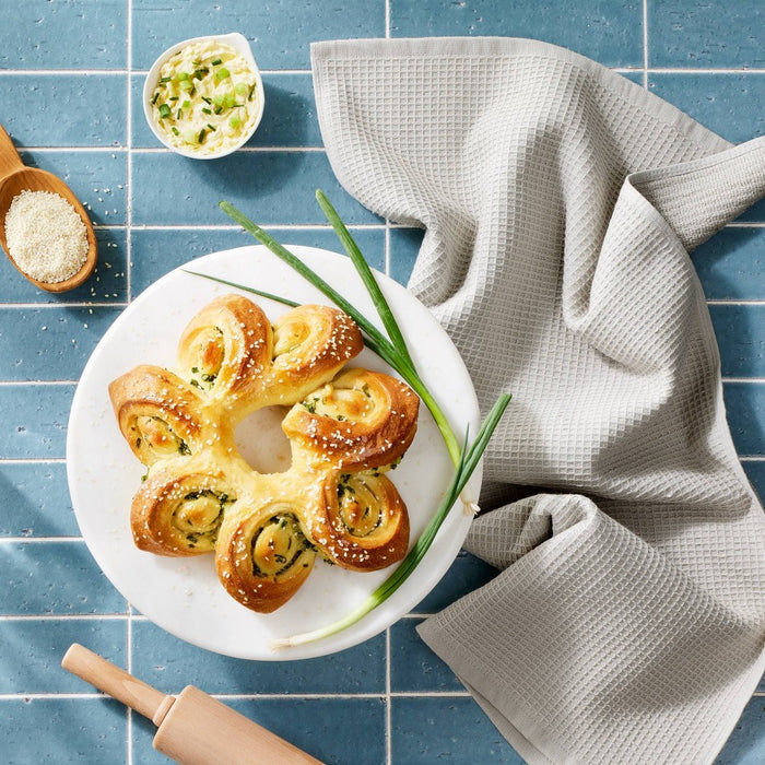 Waffle Kitchen Towel Light Gray - Figmint