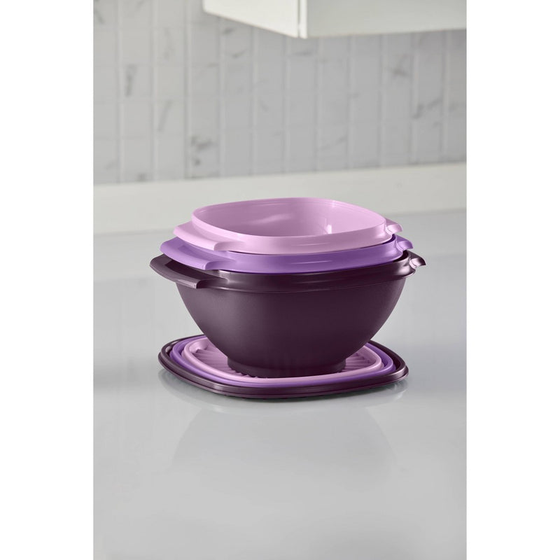 Tupperware Heritage 3pc Plastic Food Storage Container Set Purple