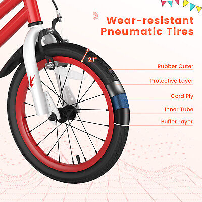 Kid’s 16" Bike w/Removable Training Wheels & Basket for 4-7 Years Old Red (LOCAL PICKUP ONLY)
