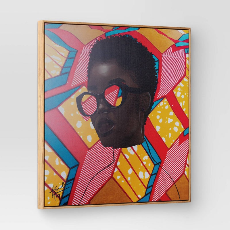 30" x 30" Pattern Portrait by Adekunle Adeleke Framed Wall Canvas - Threshold (LOCAL PICKUP ONLY)