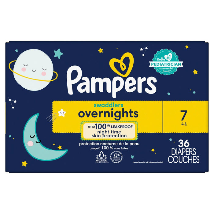 Pampers Swaddlers Overnight Diapers Super Pack - Size 7 - 36ct