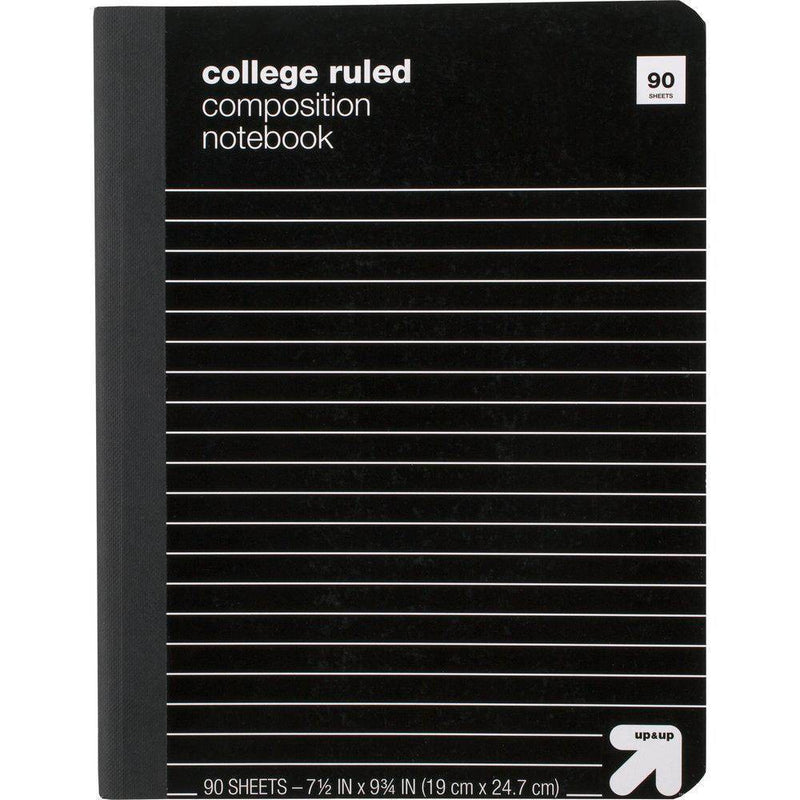 Composition Notebook College Ruled Paperboard Cover Black - up & up