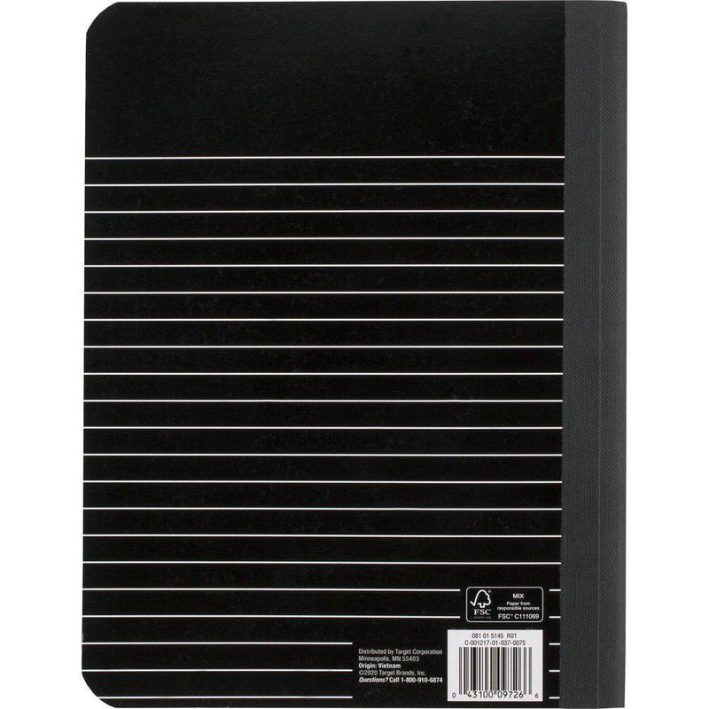 Composition Notebook College Ruled Paperboard Cover Black - up & up