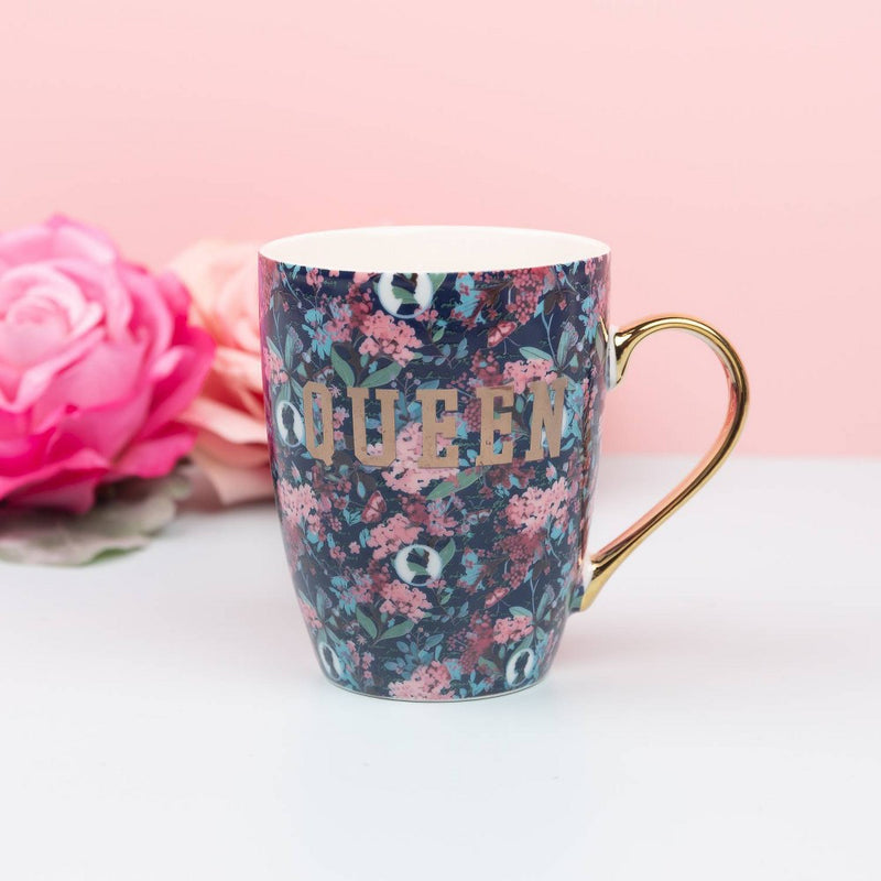Bridgerton Izzy & Liv 11oz Ceramic Floral Mug Forest Green