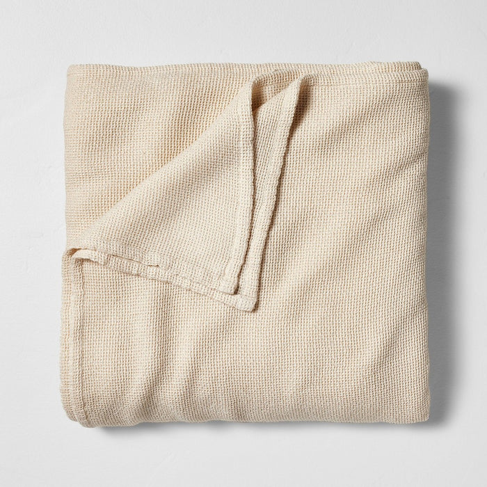 King Micro Waffle Bed Blanket Natural - Casaluna