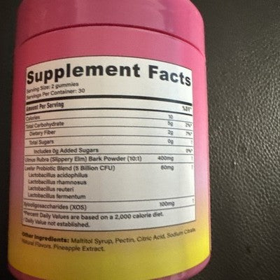 Leefar Women's Probiotic Slippery Elm Pineapple - 60 gummies - EXP: 1/2028
