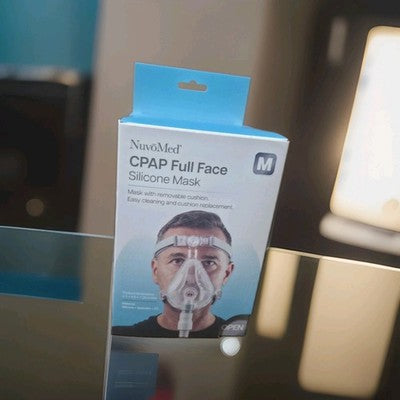 New NuvoMed CPAP Full Face Silicon Mask size medium w/ removable cushion Sealed