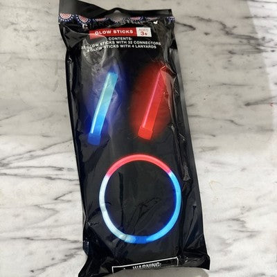 32 Glow Sticks With 32 Connectors, 4 Glow Sticks With 4 Lanyards.