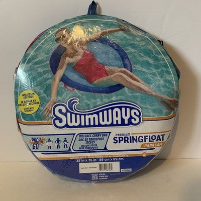Swimways Spring Float Premium Papasan Pool Lounger Adult Inflates Quick NEW