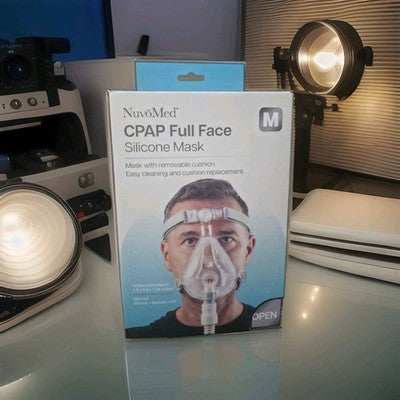 New NuvoMed CPAP Full Face Silicon Mask size medium w/ removable cushion Sealed