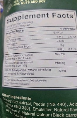 Root Labs Sea Moss Gummies with 92+ Minerals, Black Seed Oil, KSM-66 Ashwagandha (LOCAL PICKUP ONLY)