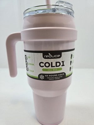 Reduce Cold1 Handle Mug 40 oz Rose Quartz 3 in 1 Lid *NWT*