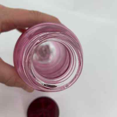 Starbucks Striped Taffy Glass Water Bottle Pink Multi Stipe Twist Lid 20 ounce