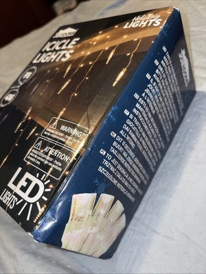 Joiedomi 416 LED Warm White Christmas Icicle Lights 78 Meteor Drops 30.2 ft