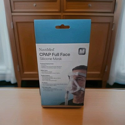 New NuvoMed CPAP Full Face Silicon Mask size medium w/ removable cushion Sealed