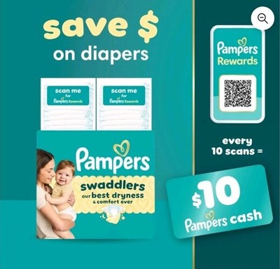 Pampers Swaddlers Diapers, Size 3, 132 Count
