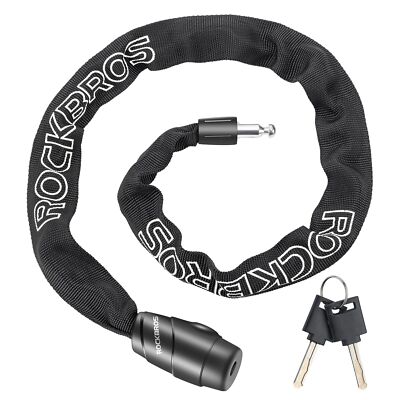 ROCKBROS Bike Chain Lock, Heavy Duty Anti Theft, 3 Ft Long, 5mm Thick Bicycle...