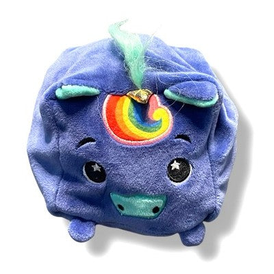 Moosh Moosh Plush Unicorn Reversible Raindrop Rainbow Squared Flip Em Animal 4"