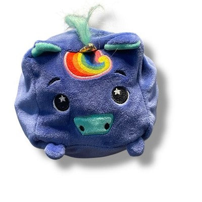 Moosh Moosh Plush Unicorn Reversible Raindrop Rainbow Squared Flip Em Animal 4"