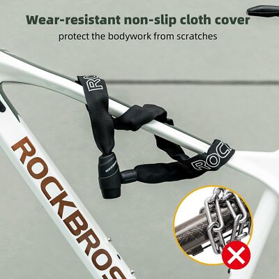 ROCKBROS Bike Chain Lock, Heavy Duty Anti Theft, 3 Ft Long, 5mm Thick Bicycle...