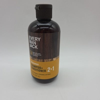 EVERY MANS JACK Men's 2 In 1 Shampoo & Conditioner Sandalwood 8oz SINGLE BOTTLE