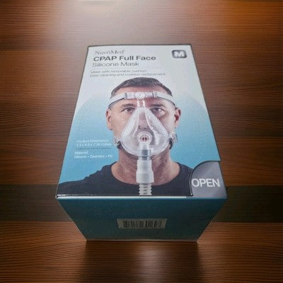New NuvoMed CPAP Full Face Silicon Mask size medium w/ removable cushion Sealed